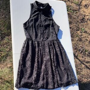 A. Byer Black Lace Detail Dress